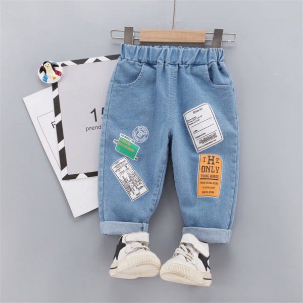 Pantalon en jean avec imprimés amusants pour garçons
