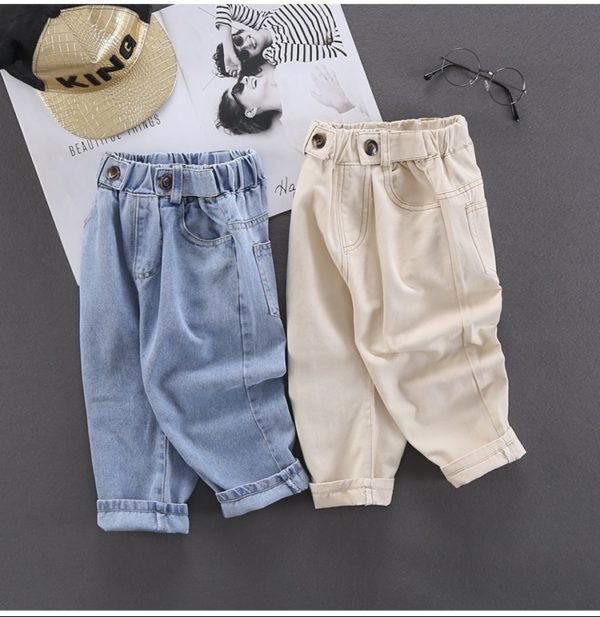 Pantalon en jean et coton à taille variable pour petits garçons