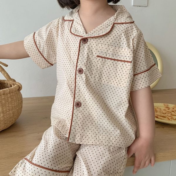 Adorable ensemble pyjama d'été en coton avec imprimé pour garçon