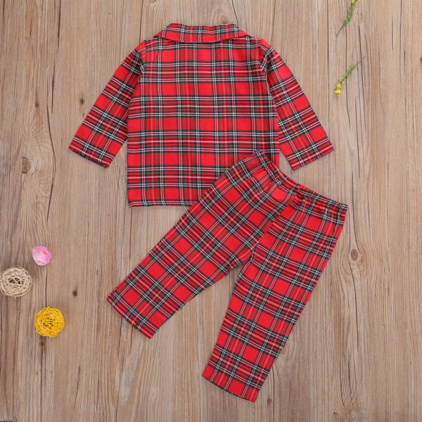 Ensemble pyjama anglais en coton motif tartan pour garçon