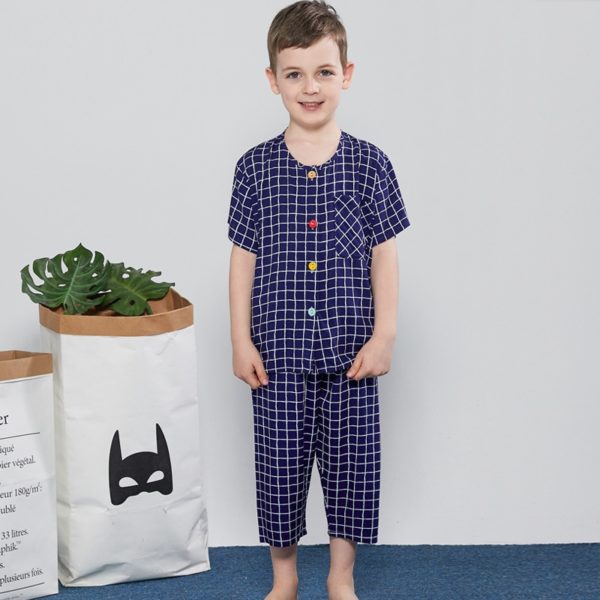 Ensemble pyjama à carreaux léger pour garçons