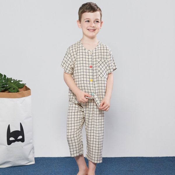 Ensemble pyjama à carreaux léger pour garçons