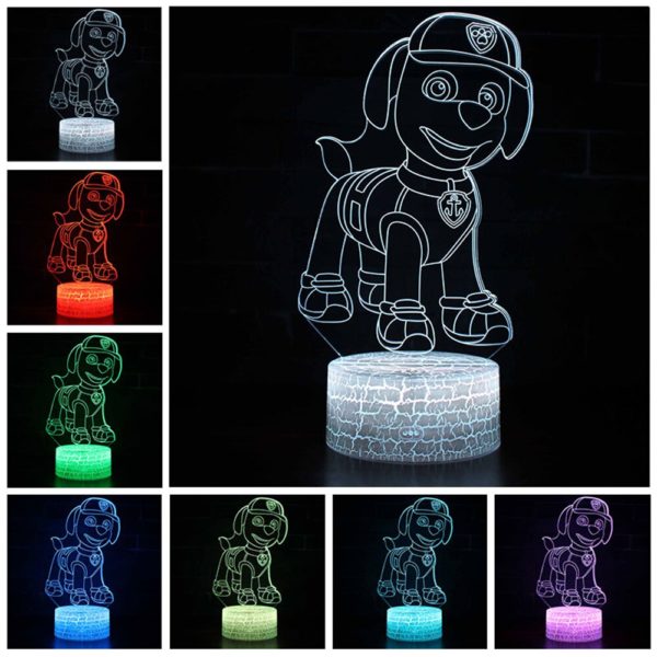 Lampe de chevet LED 3D Pat' Patrouille