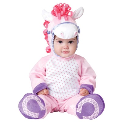 Barboteuse déguisement poney rose pour bébé