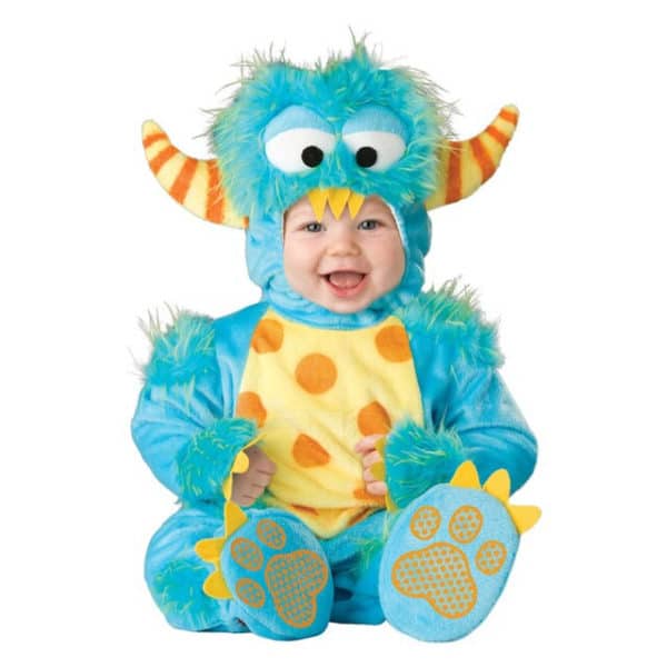 Barboteuse déguisement monstre bleu pour bébé