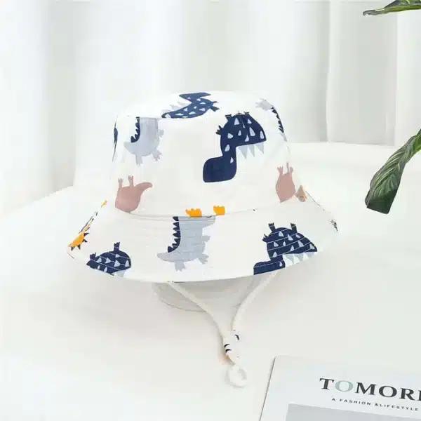 Chapeau panama enfant motif dinosaure Chapeau panama enfant motif dinosaure