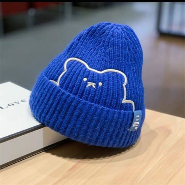 Bonnet bébé garçon ourson bleu