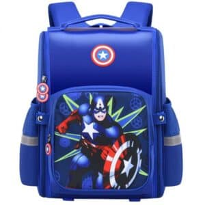 Sac à dos garçon ce1 Marvel Captain America bleu présenté sur fond blanc
