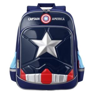 Sac à dos garçon cm1 Marvel style Captain America présenté sur fond blanc