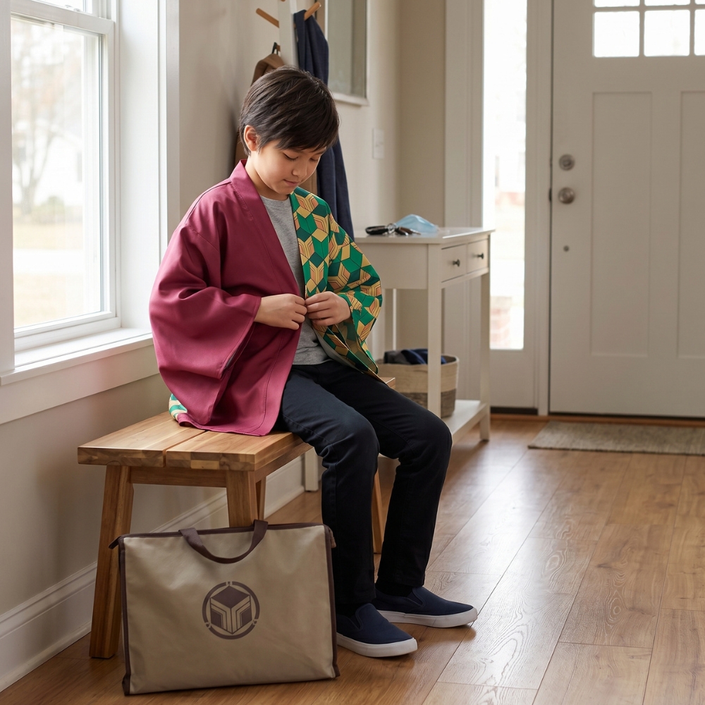 Veste de kimono de Giyu Tomioka Demon Slayer pour enfant – Image 2