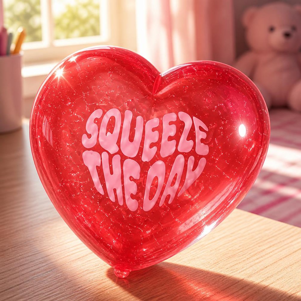 Jouet Squishy Needoh garçon anti-stress en cœur translucide – Image 2